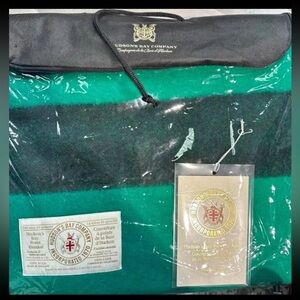 Hudson's Bay Company HBC Stripes Green Point Blanket In a very RARE COLOR - NEW